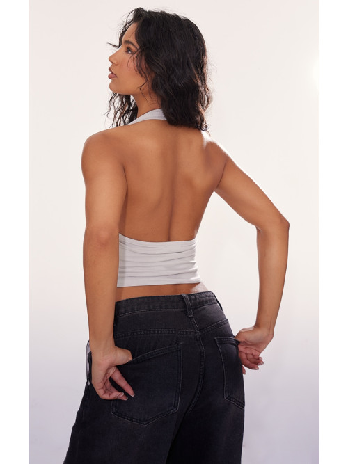 Бавовняний топ із застібкою Grey Marl Modal