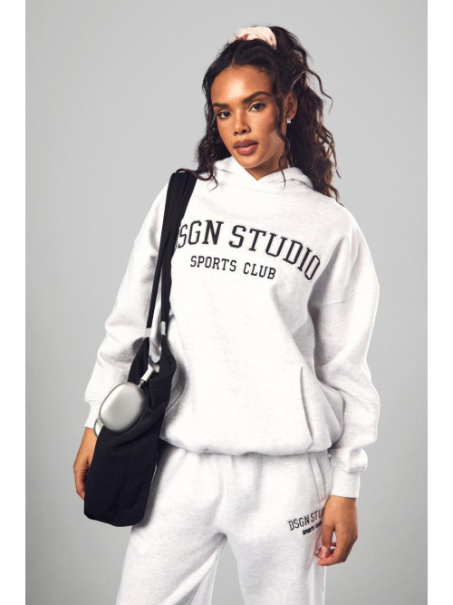 Попелясто-сірий оверсайз-худі Dsgn Studio Applique