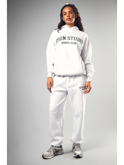 Попелясто-сірий оверсайз-худі Dsgn Studio Applique