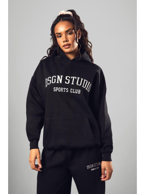 Попелясто-сірий оверсайз-худі Dsgn Studio Applique