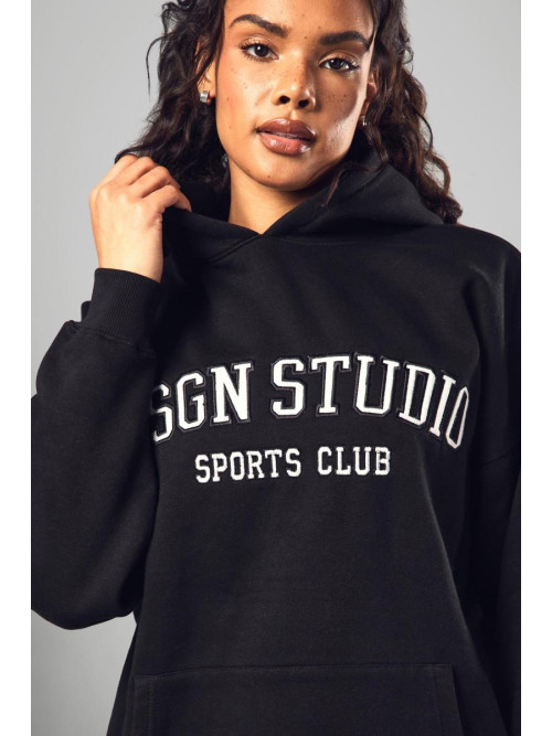 Попелясто-сірий оверсайз-худі Dsgn Studio Applique