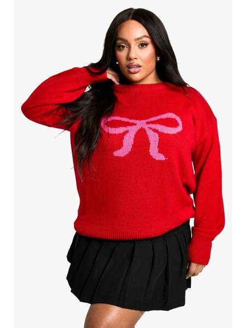 Плюс великий джемпер з різдвяним бантом