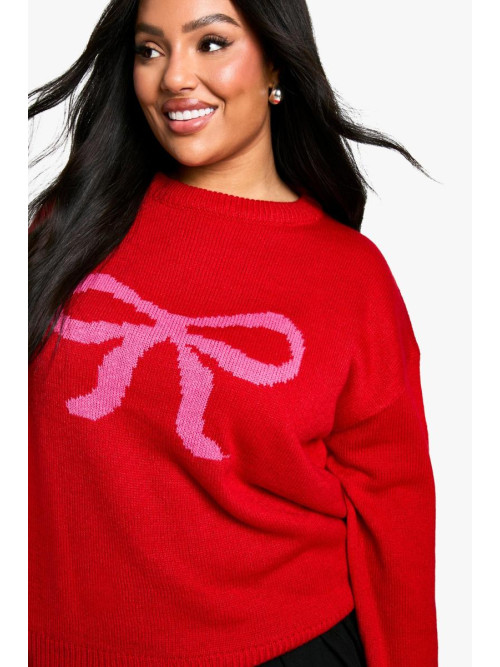 Плюс великий джемпер з різдвяним бантом